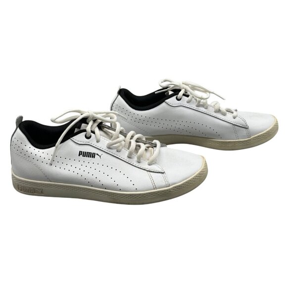 Puma White & Black SoftFoam Sneakers women's Size 7 tie up athletic READ - Picture 1 of 7